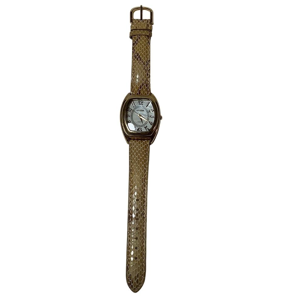 Gossip Women's Gold Tone Brown Snakeskin Leather Strap Quartz Watch Retro F16-6
